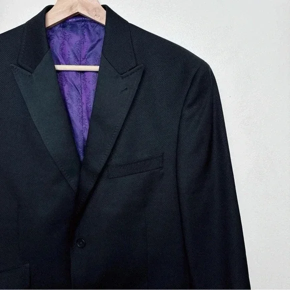 Ted Baker Mens Size 40R Wool Black Endurance Jewel Fit Blazer